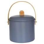 Seau a compost 7 litres Gris Ardoise en acier avec son filtre en charbon et sa poignee en bambou