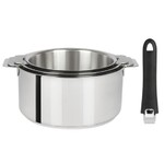Serie de 3 casseroles Mutine amovibles 16 a 20 cm + 1 poignee noire