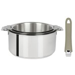 Serie de 3 casseroles amovibles 16 a 20 cm + 1 poignee Mutine 02 taupe