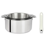 Serie de 3 casseroles Mutine amovibles 16 a 20 cm + 1 poignee blanche