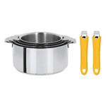 Serie de 4 casseroles amovibles 14 a 20 cm + 2 poignee Mutine 02 jaune