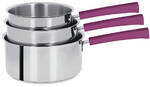Coffret de 4 Casseroles 14 a 20 cm Poignee Cassis Inox Mutine Fixe