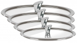 Coffret de 4 Couvercles Plats en Verre 14 a 20 cm Inox Casteline Fixe