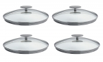 Serie de de 4 couvercles verre platine