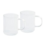 Set 2 mugs darjeeling en verre simple paroi strie 0,4l