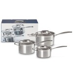 Set 3 Casseroles 16/18/20 cm Inox Classique avec Couvercle
