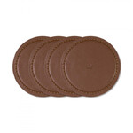 Set 4 dessous de verre en cuir classic - marron
