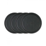 Set 4 dessous de verre en cuir classic - noir