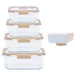 Set de 5 pieces "Sous-vide" compose de 4 boites rectangulaires & 1 pompe vide d'