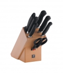 Bloc a couteaux en bois naturel 8 pieces Pure