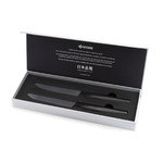 Set de 2 couteaux a steak en ceramique 24 cm lame noire/manche noir