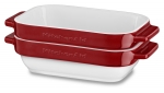 Set de 2 mini plats, 20 x 11,5 x 5cm rouge