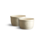 Set de 2 ramequins en ceramique n&deg;10 O 10,5 cm Blanc Argile
