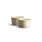 Set de 2 ramequins en ceramique n&deg;9 O 9 cm Blanc Farine