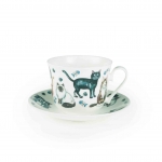 Set de 2 Tasses & soucoupes Petit Dejeuner  'Cats Whiskers'