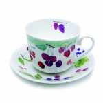 Set de 2 tasses & soucoupes Petit Dejeuner Jumbo Cerises 'Cherries and Berries'