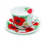 Set de 2 tasses & soucoupes Petit Dejeuner Jumbo Coquelicots 'Monet '