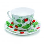 Set de 2 tasses & soucoupes Petit Dejeuner Jumbo Fraises des bois 'Alpine Strawb