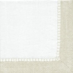 Set de 20 serviettes en papier grand modele 'Lin naturel' taille Dinner