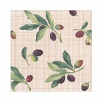 Set de 20 serviettes en papier moyen modele Lunch  33 cm X 33 cm Natural Olive g