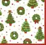 Set de 20 serviettes papier moyen modele 'Deck the halls ' 33cm X 33cm