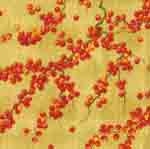 Set de 20 serviettes papier moyen modele 'Gold berry branches' 20cm X 20cm