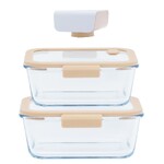 Set de 3 pieces "Sous-vide" compose de 2 boites rectangulaires & 1 pompe vide d'air