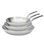 Set de 3 poeles inox a poignees fixe Affinity
