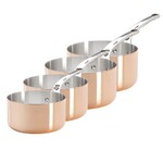 Set de 4 casseroles en cuivre induction Prima Matera de 14, 16, 18 & 20 cm