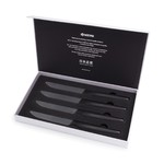 Set de 4 couteaux a steak en ceramique 24 cm lame noire/manche noir