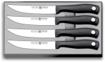 Set de 4 couteaux a steak manche noir Silverpoint