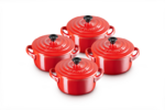 Set de 4 Mini-Cocottes 10 cm Cerise Metallics