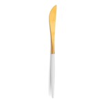 Set de 6 couteaux a steak Goa en acier inoxydable brosse Gold & manche blanc