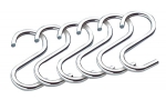 Set de 6 crochets 'S' acier chrome 5 cm