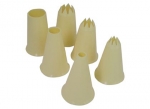 Lot de 6 douilles assorties en plastique 3 unies & 3 cannelees