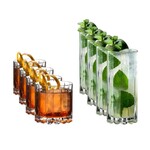 Set de 8 verres - 4 Rocks Glass & 4 Highball Glass