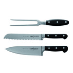 Set de Depart TOP CHEF (Couteau du chef 20 cm, couteau a pain, fourchette)