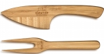 Set Duo fourchette et couteau 10 cm  manche et lame en bambou