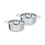 Set « Tete a tete » de 2 Mini cocottes o 10 cm Castel pro avec un livret recette