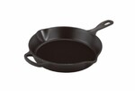 Skillet en fonte emaillee Rond Profond 26 cm Noir Mat