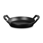 Skillet rond fonte emaillee collection barbecue 25 cm Noir Mat