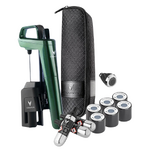 Systeme de service au verre Timeless Six vert avec 10 accessoires & une housse de transport