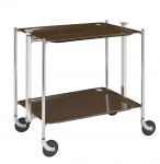 Table 2 etages montants chromes plateaux chocolat