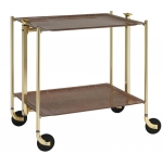 Table 2 etages montants dores plateaux marron