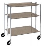 Desserte de cuisine Textable chrome 3 plateaux beige Lin