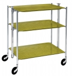 Desserte de cuisine Textable chrome 3 plateaux vert Tilleul