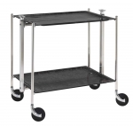 Desserte de cuisine Textable chrome 2 plateaux Marron