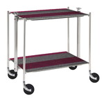 Table roulante pliante Textable dore 2 plateaux raye Pronto Rose