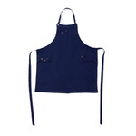 Tablier 5 poches femme en coton - bleu nuit