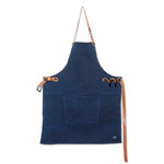 Tablier bbq en coton - bleu nuit